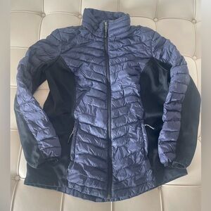 Women’s Puffer Athletic Jacket - Navy/black- L